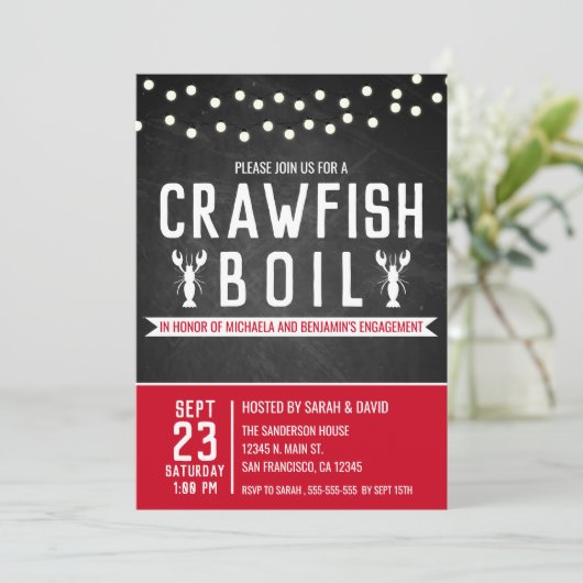 Invitation Crawfish Boil Couples de douche (Debout devant)