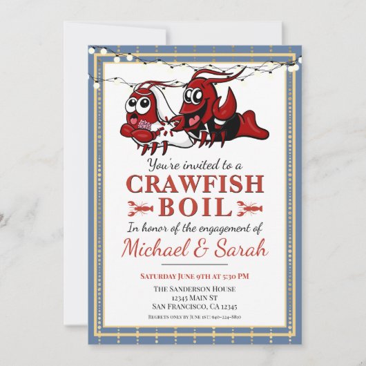 Invitation Crawfish Boil Couples de douche (Devant)