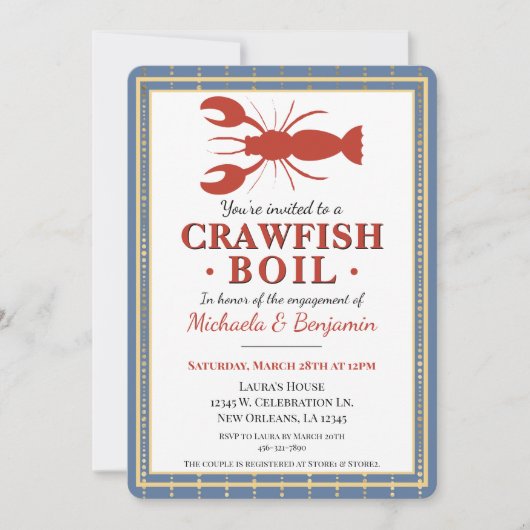 Invitation Crawfish Boil Couples de douche (Devant)