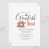 Invitation Crawfish Boil Family Cocktail Seafood Party (Devant / Derrière)