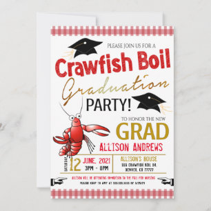Invitation Crawfish Boil Graduation Fête Invite