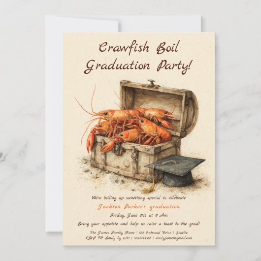 Invitation Crawfish Boil Graduation Party | Southern Style  (Devant)