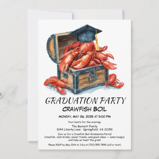 Invitation Crawfish Boil Graduation Party | Southern Style (Devant)