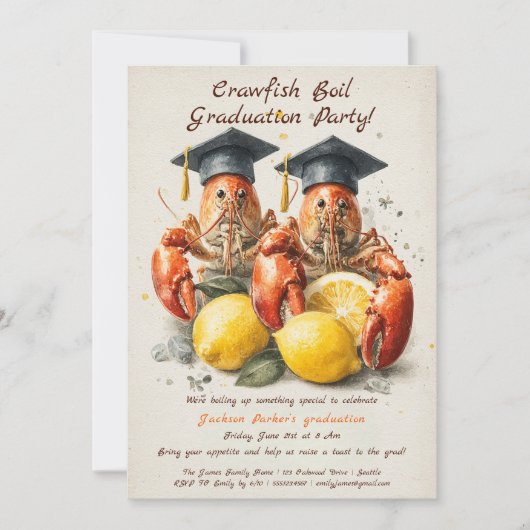Invitation Crawfish Boil Graduation Party | Southern Style  (Devant)
