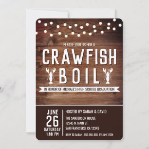 Invitation Crawfish Boil High School College Graduation Party