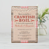 Invitation Crawfish Boil Homard Engagement Partie Rustique (Debout devant)