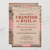 Invitation Crawfish Boil Lobster Graduation Party Rustique (Devant / Derrière)