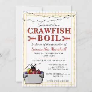 Invitation Crawfish Boil School Graduate Party