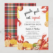Invitation Crawfish Boil Script Engagement Party (Devant / Derrière)
