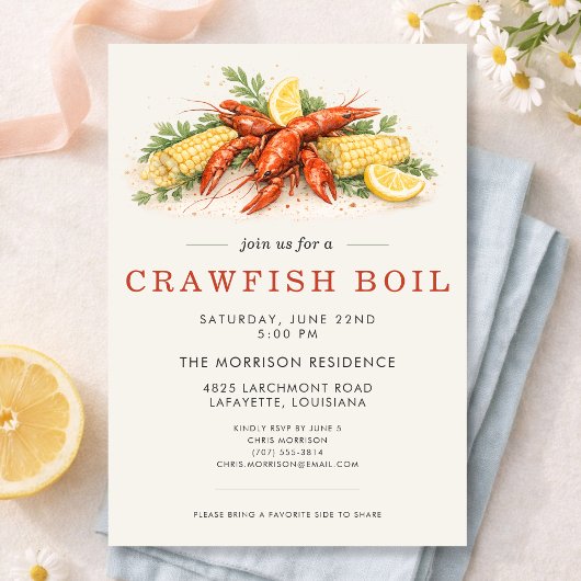 Invitation Crawfish Boil Summer Party