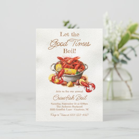 Invitation Crawfish Boisson de fruits de mer (Debout devant)