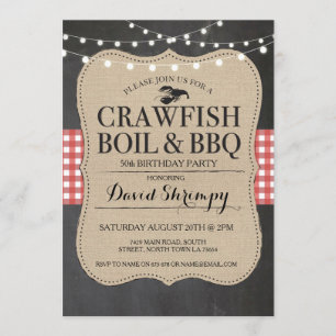 Invitation Crawfish Faire bouillir le barbecue n'importe quel