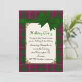 Invitation Crawford Tartan Plaid Custom Holiday Party (Debout devant)