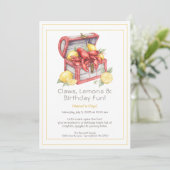 Invitation Crayfish & Lemon Treasure Chest Birthday  (Debout devant)