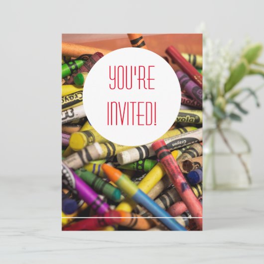 Invitation Crayon (Debout devant)