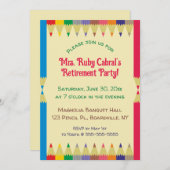 Invitation Crayon de couleur modifiable Fête de retraite des  (Devant / Derrière)