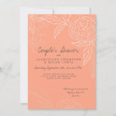 Invitation Crayon de douche Couples Coral rose Floral Peony L (Devant)