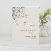 Invitation Crayon Floral Eucalyptus La Nuit Avant Le Mariage (Debout devant)