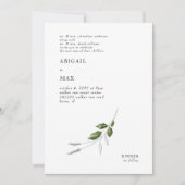 Invitation Crayon moderne et aquarelle Mariage de verdure (Devant)