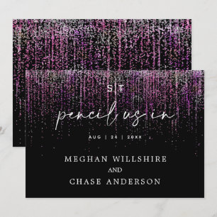 Invitation Crayon Moderne Nous Dans Parties scintillant Edgy