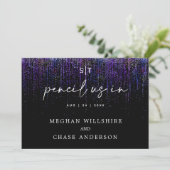 Invitation Crayon Moderne Nous En Glitter Violet Edgy (Debout devant)