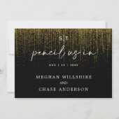 Invitation Crayon Moderne Nous En Or Edge Glitter (Devant)
