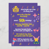 Invitation Crayon modifiable de style – Fête de diva de star  (Devant / Derrière)