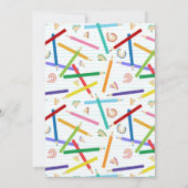 Invitation Crayons colorés Enfants Art fête d'anniversaire (Dos)