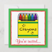Invitation Crayons dans une boîte Projet d'art Anniversaire (Devant)