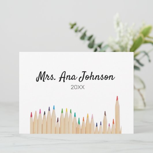 Invitation Crayons de couleur retour à l'école ajouter nom cl (Debout devant)