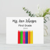 Invitation Crayons de rentrée scolaire ajouter nom niveau cla (Debout devant)