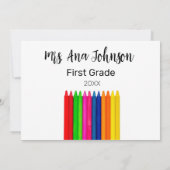 Invitation Crayons de rentrée scolaire ajouter nom niveau cla (Dos)