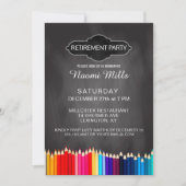 Invitation Crayons de tableau de bord de la fête de la retrai (Devant)