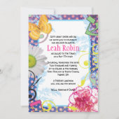 Invitation CRAZY COLLAGE Bat mitzvah Party Card (Devant)