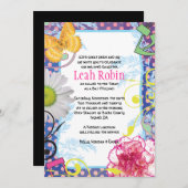 Invitation CRAZY COLLAGE Bat mitzvah Party Card (Devant / Derrière)