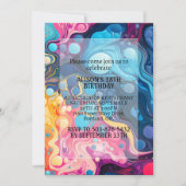 Invitation Crazy Colorful Wavy Imprimer Anniversaire (Devant)