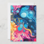 Invitation Crazy Colorful Wavy Imprimer Anniversaire (Dos)