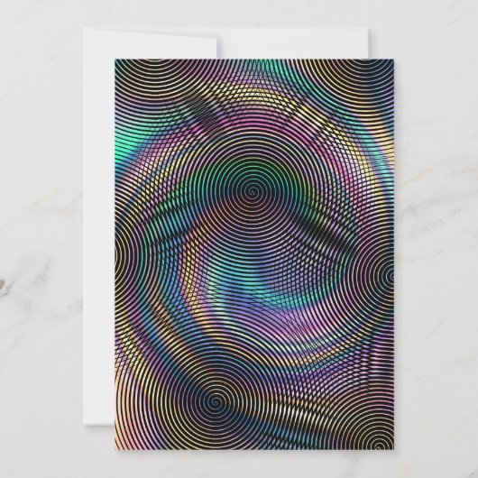 Invitation Crazy disco anniversaire psychédélique (Dos)