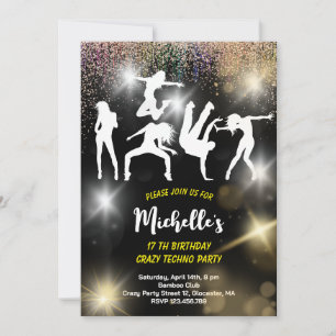 Invitation Crazy disco techno anniversaire psychédélique