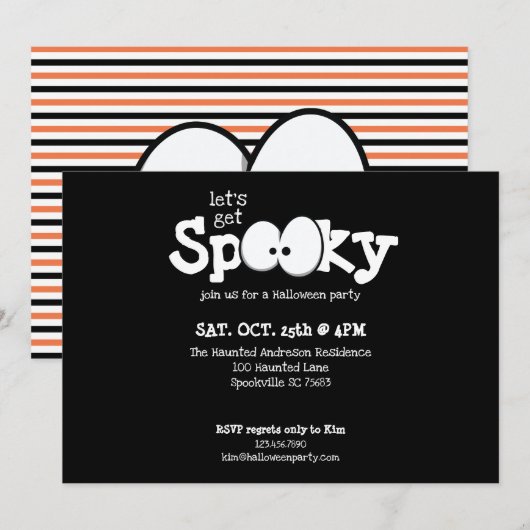 Invitation Crazy Eyes Faisons-nous une Halloween Épouvantable (Devant / Derrière)