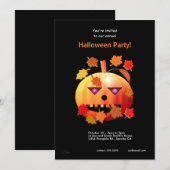 Invitation Crazy Halloween Citrouille (Devant / Derrière)