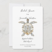 Invitation Cream Beach Sea Turtles Bridal Shower (Devant)