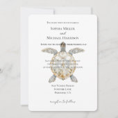 Invitation Cream Beach Sea Turtles Wedding (Devant)