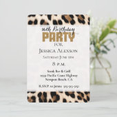Invitation Cream Black Brown Leopard Gold Parties scintillant (Debout devant)