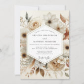 Invitation Cream Bloom Romance Wedding (Devant)
