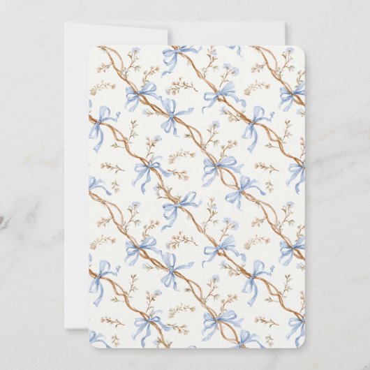 Invitation Cream Blue Bows (Dos)