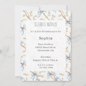 Invitation Cream Blue Bows (Devant)