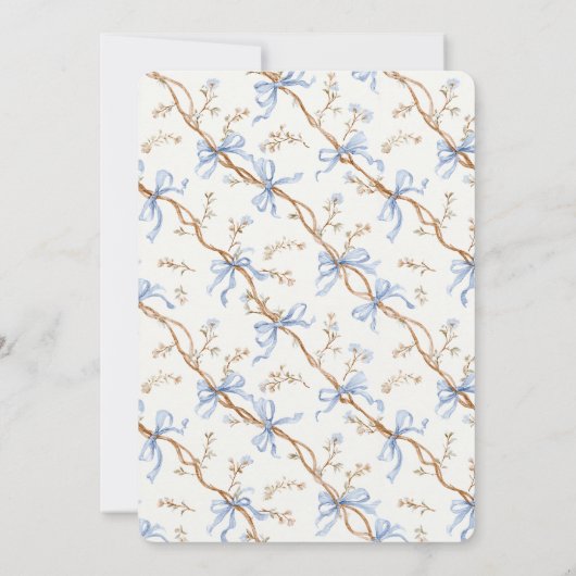 Invitation Cream Blue Bows (Dos)