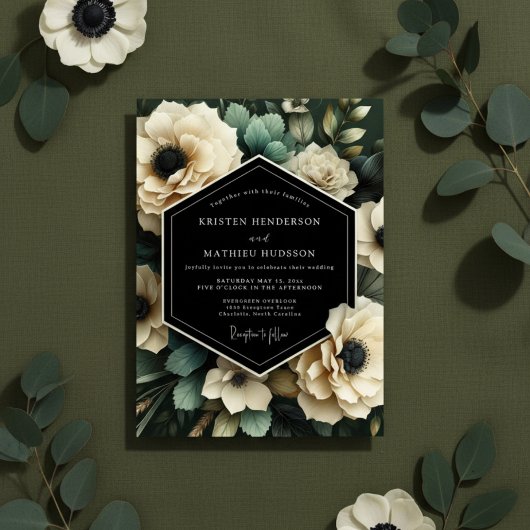 Invitation Cream Botanical Bloom Wedding