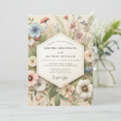 Invitation Cream Botanical Whimsical Wedding (Debout devant)